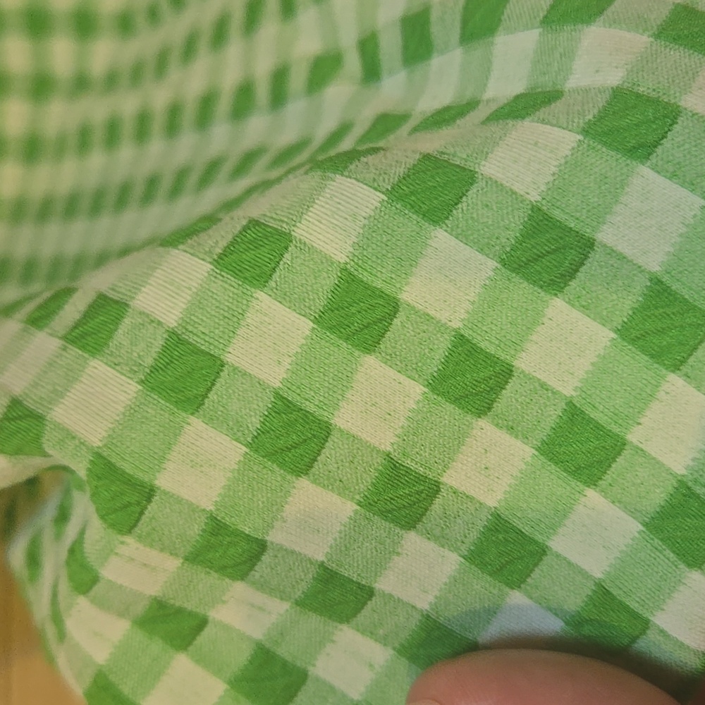 New Mango MNG Green/White Gingham Midi Skirt - Picture 3 of 7